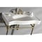 Fauceture VPB1367ST Imperial Vitreous China Console Sink W/ SS Legs, White/Brass VPB1367ST - alternate 2